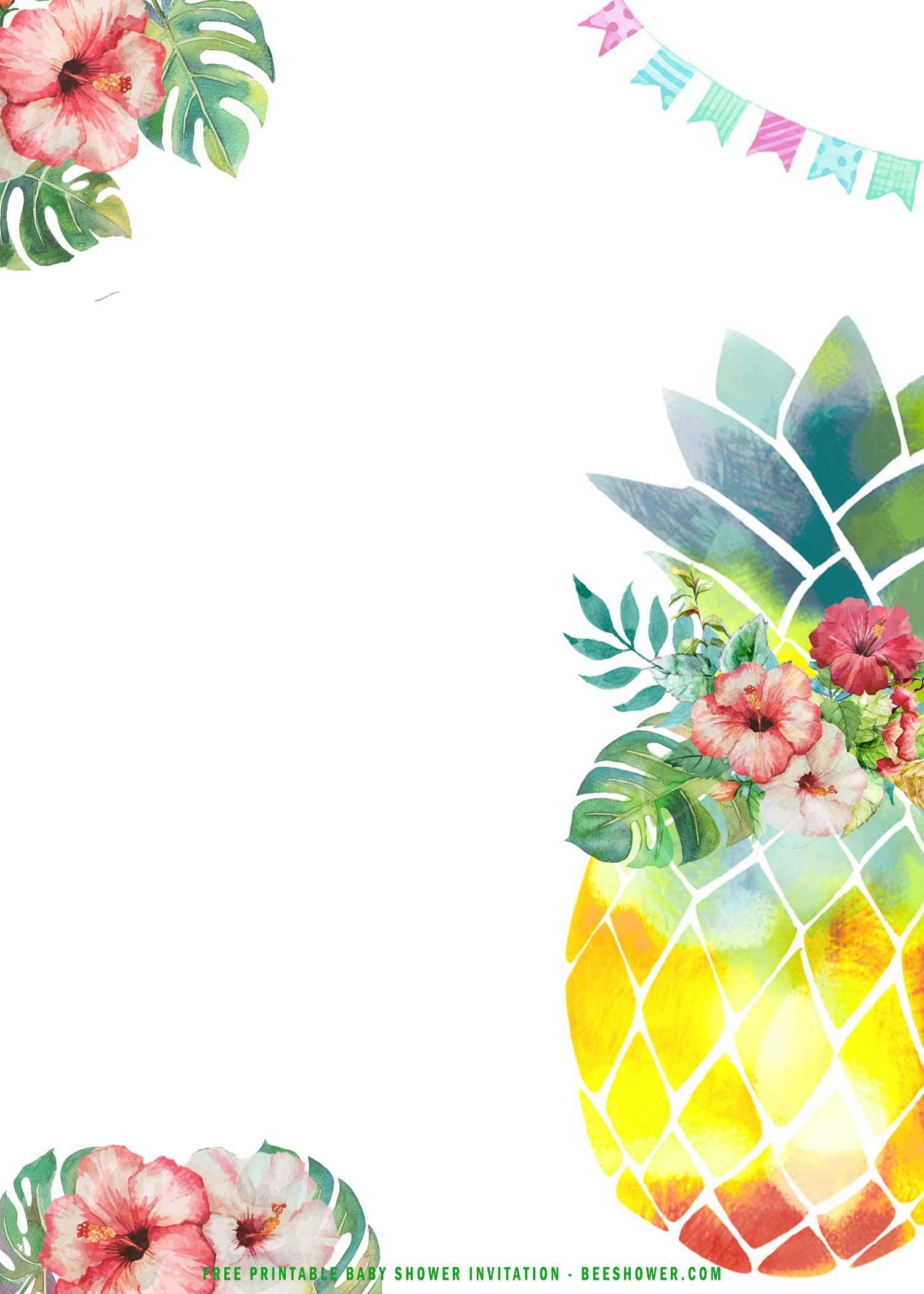 Free Printable) - Pineapple Tropical Party Invitation Templates with regard to Free Printable Pineapple Invitations