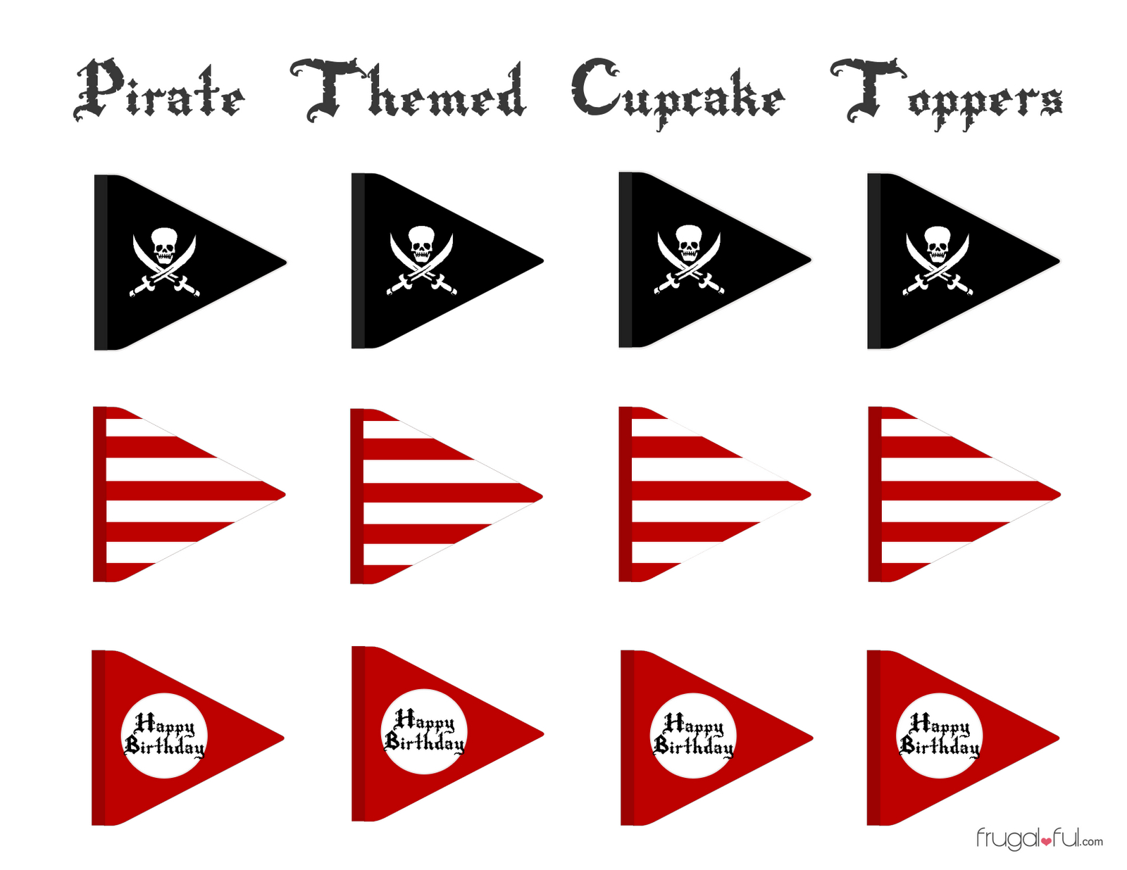 Free Printable Pirate Cupcake Flags | Pirate Cupcake, Pirate with regard to Cupcake Flags Printable Free