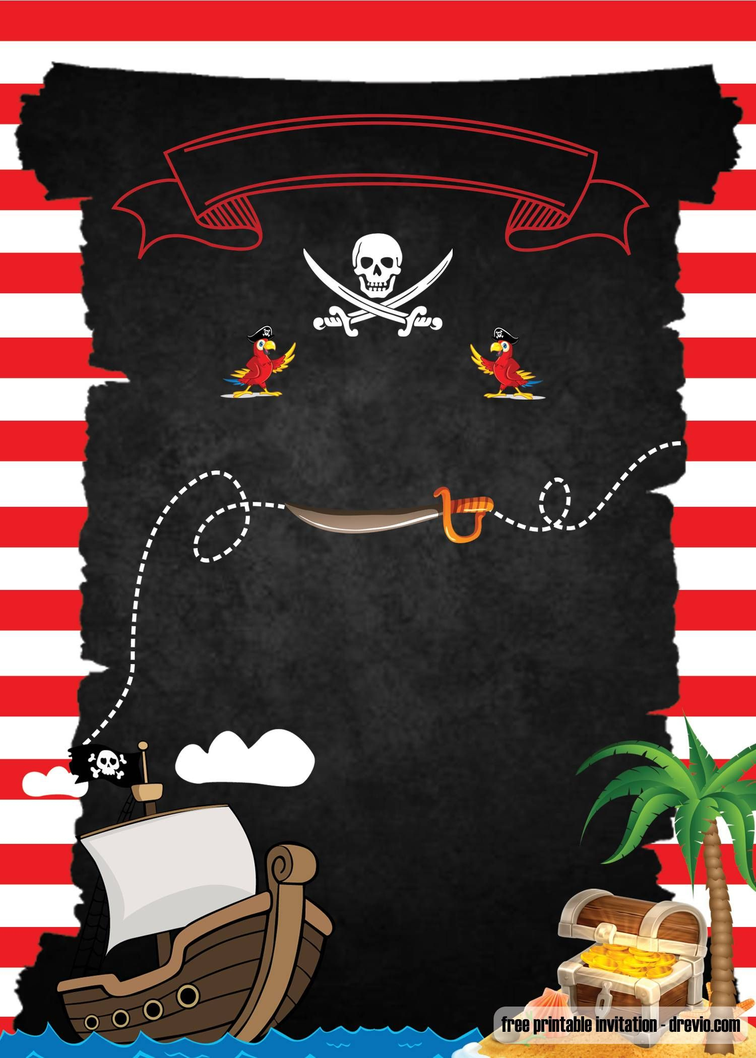 Free Printable Pirate Party Invitations Template | Pirate within Free Pirate Birthday Party Printables