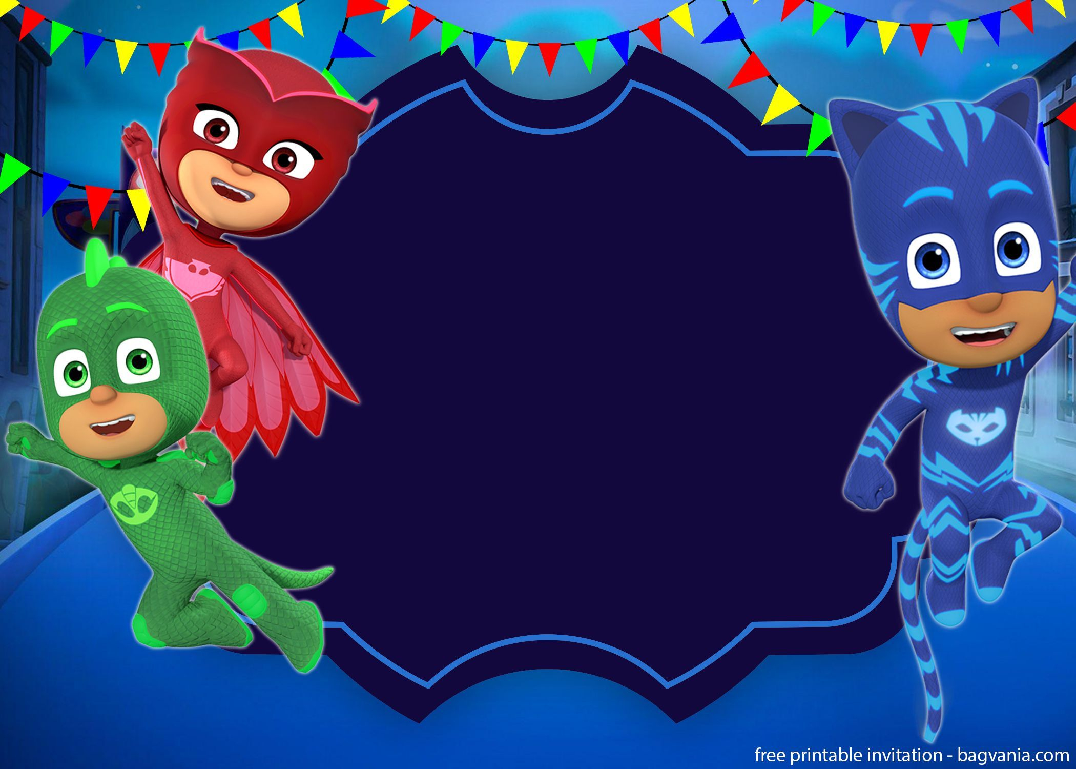 Free Printable Pj Masks Invitation Template | Pj Mask Invitation inside Free Printable Pj Masks Invitations