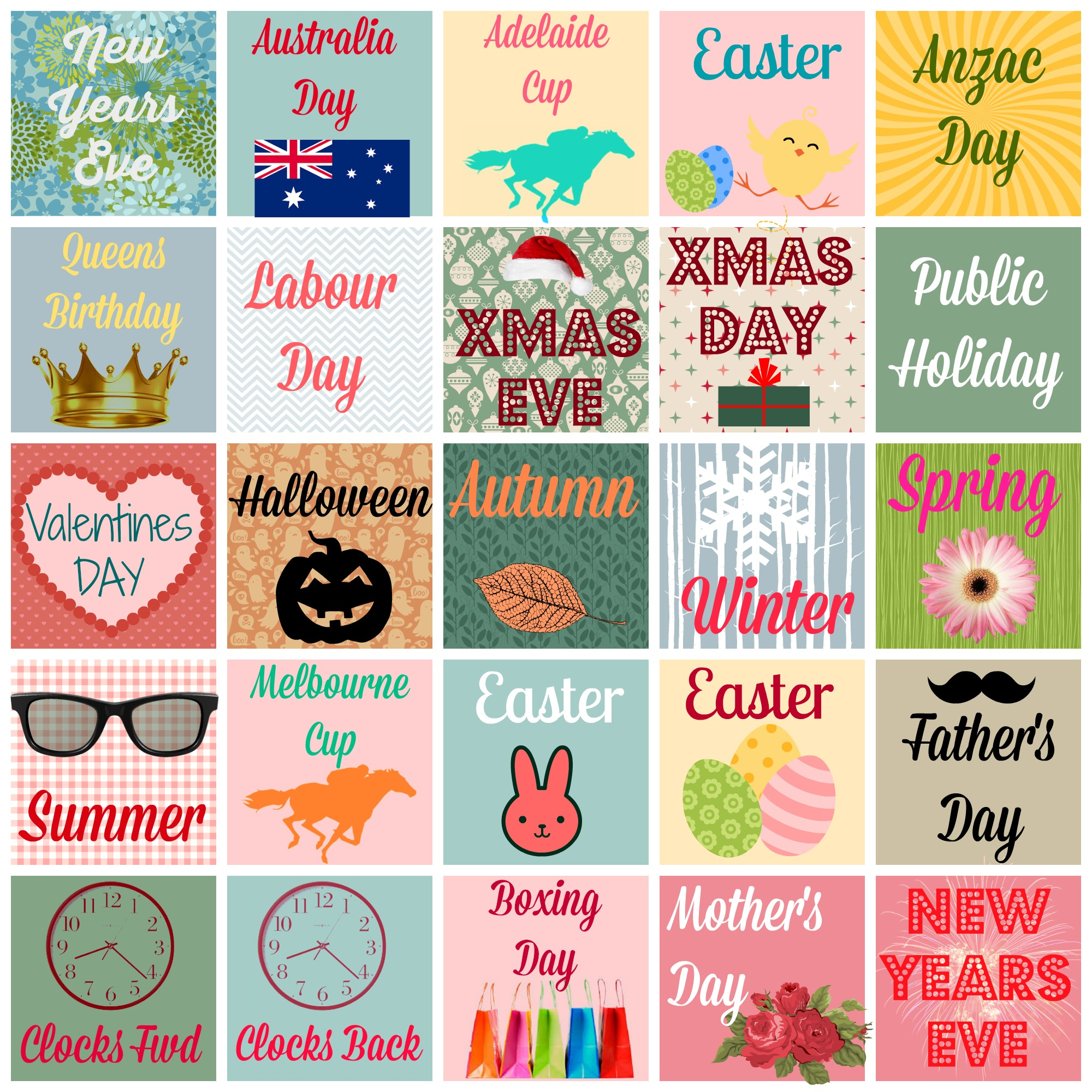 Free Printable Planner/Diary Stickers {Australian Occasions with Free Printable Holiday Stickers