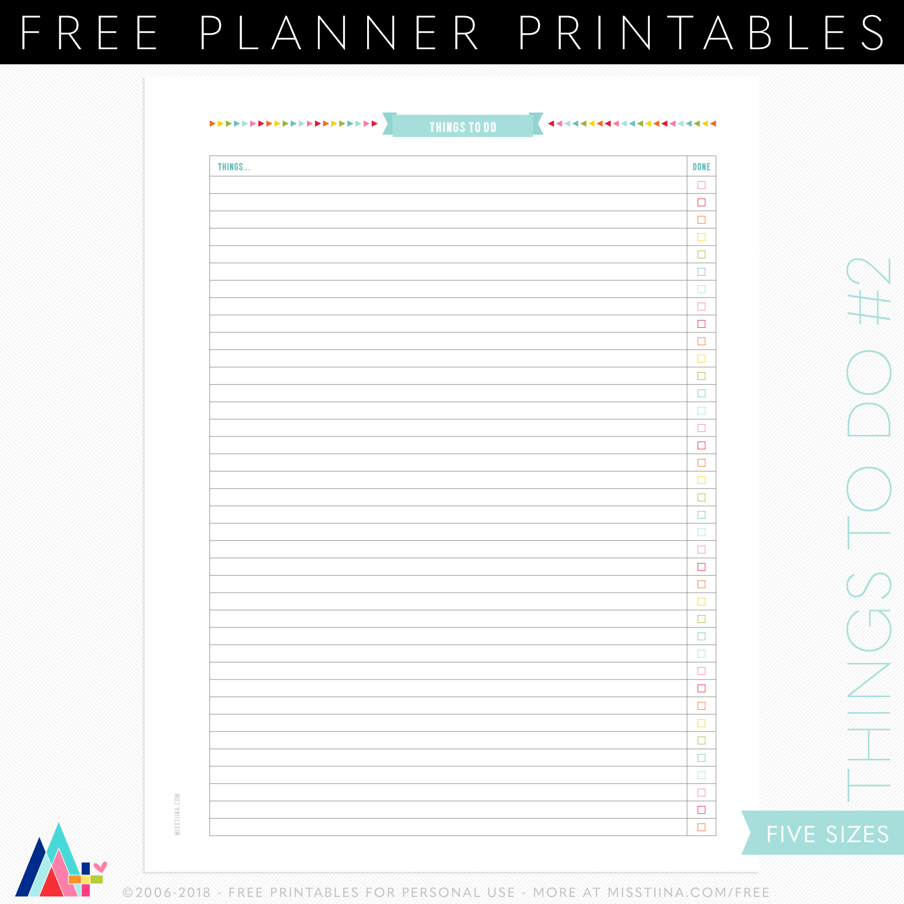 Free Printable Planner Pages • Miss Tiina for Free Printable Diary Pages