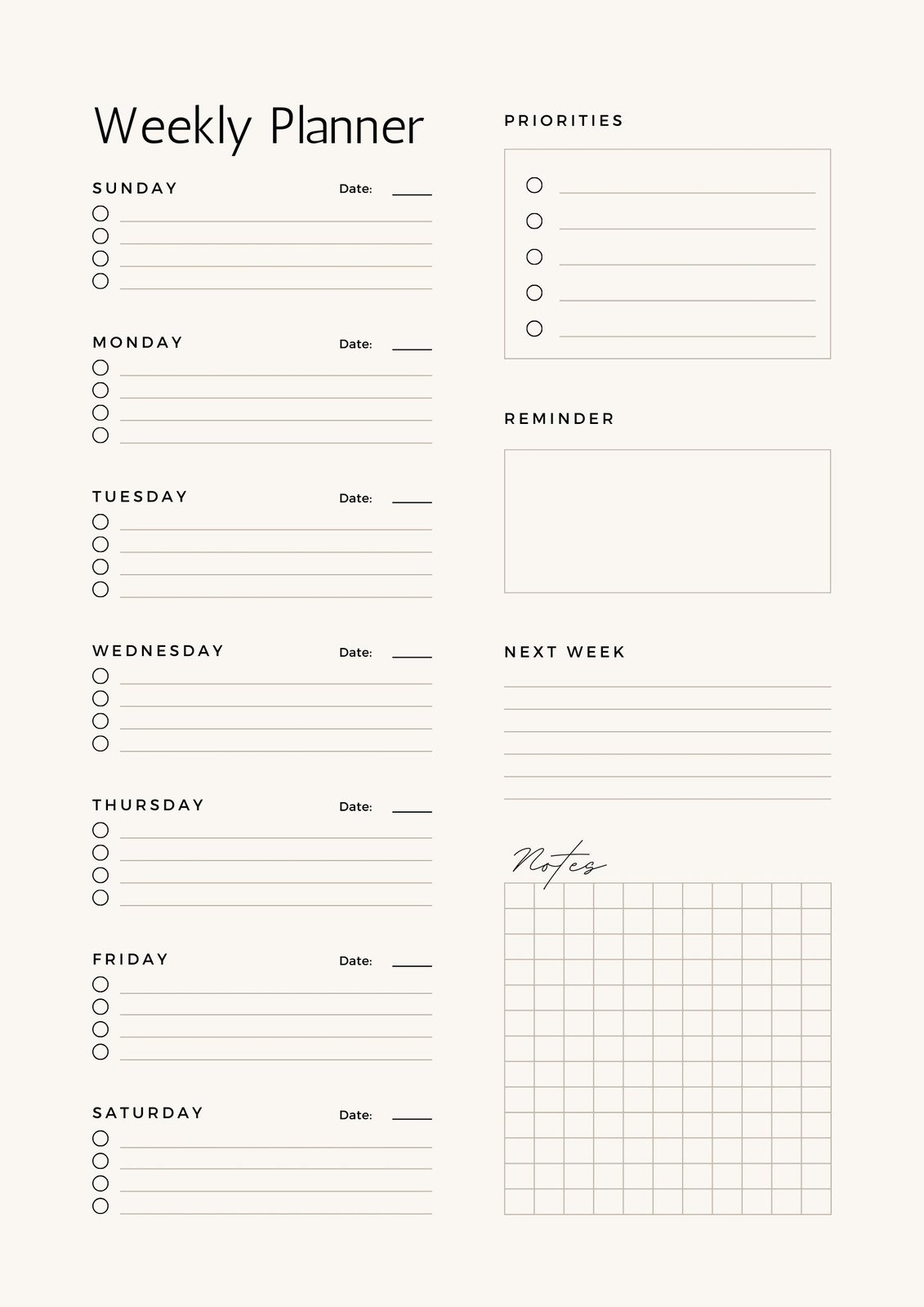 Free, Printable Planner Templates To Customize | Canva inside Free Printable Planners And Organizers