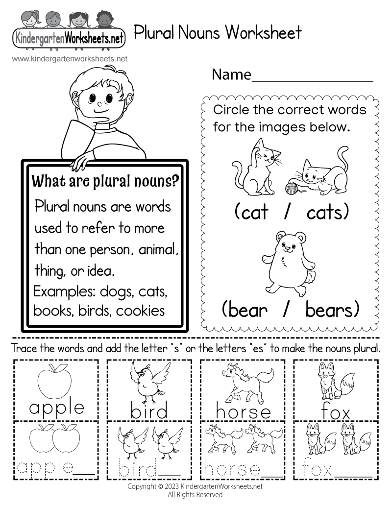 Free Printable Plural Nouns Worksheet with regard to Free Noun Printables