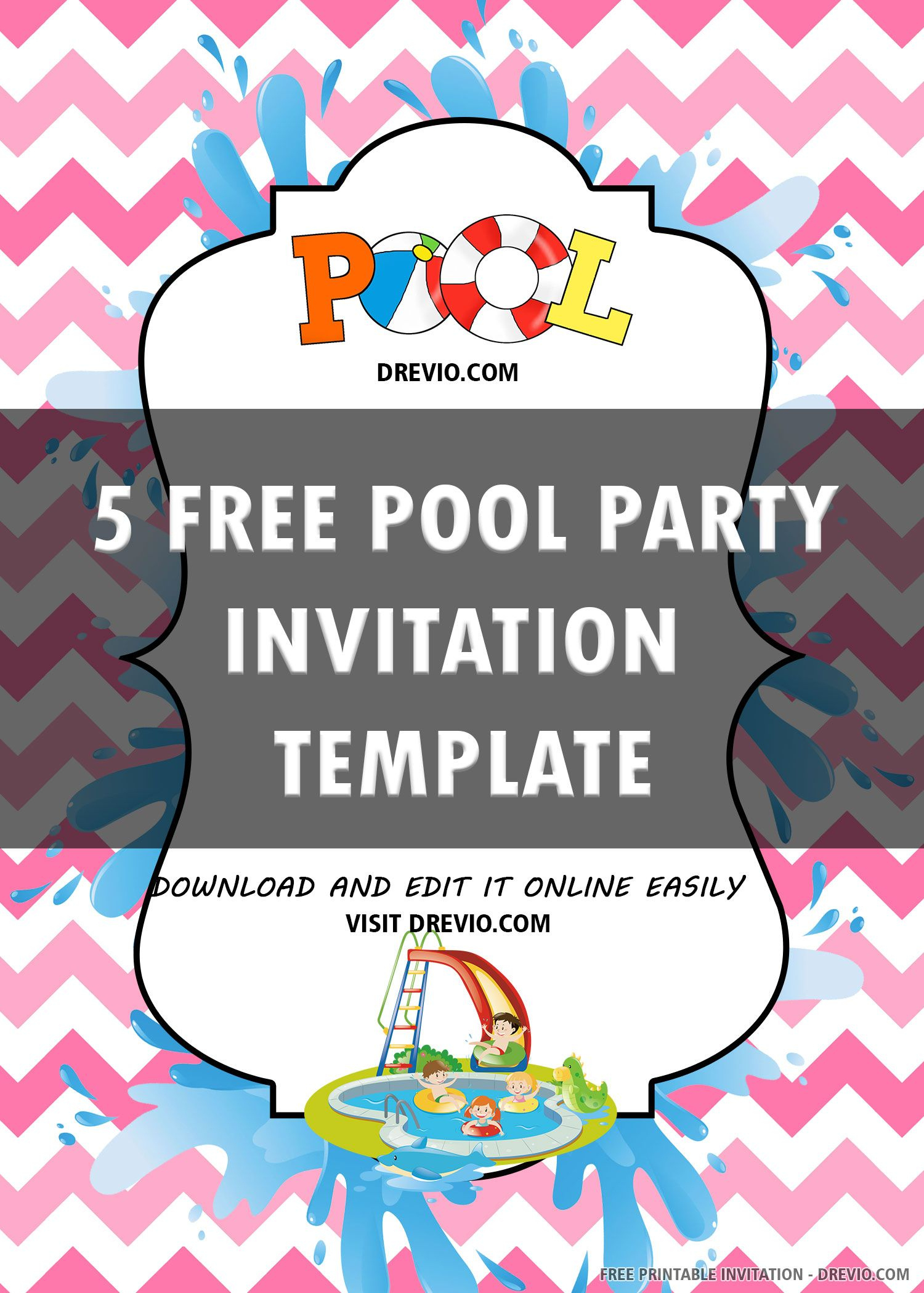 Free Printable Pool Party Invitation Templates | Pool Party within Free Printable Pool Party Birthday Invitations