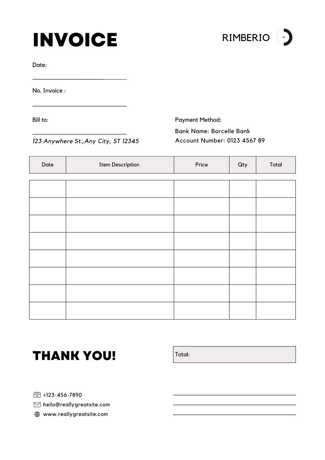 Free, Printable, Professional Invoice Templates To Customize | Canva within Free Printable Invoice Forms