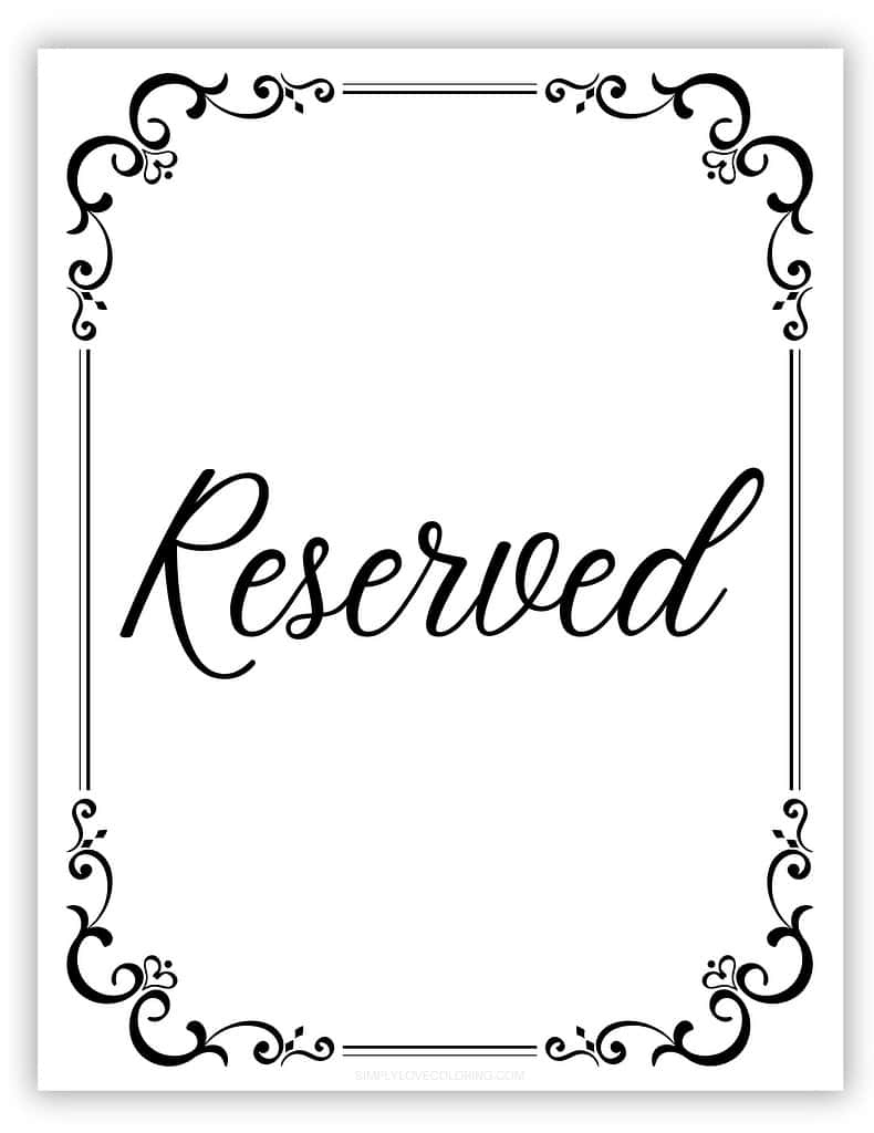 Free Printable Reserved Sign (Free Pdf Download) - Simply Love in Free Printable Reserved Table Signs