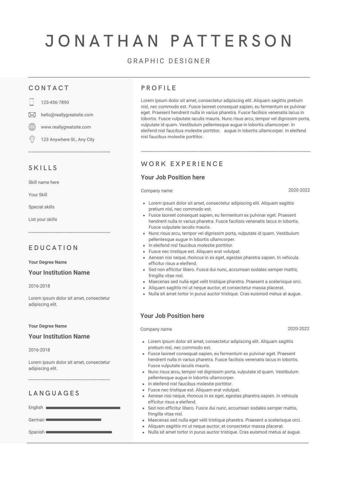 Free Printable Resume Templates You Can Customize | Canva throughout Free Printable Resume