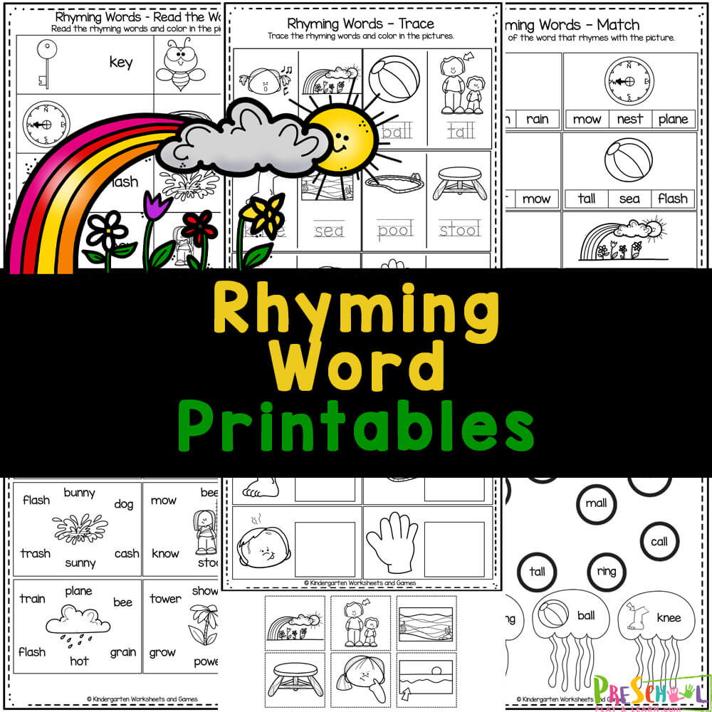 Free Printable Rhyming Words Worksheets For Kindergartners intended for Free Printable Rhyming Words