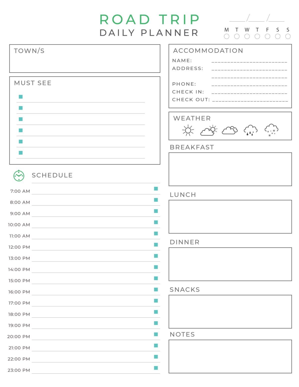 Free Printable Road Trip Planner - Frugal Mom Eh! pertaining to Free Printable Road Trip Planner