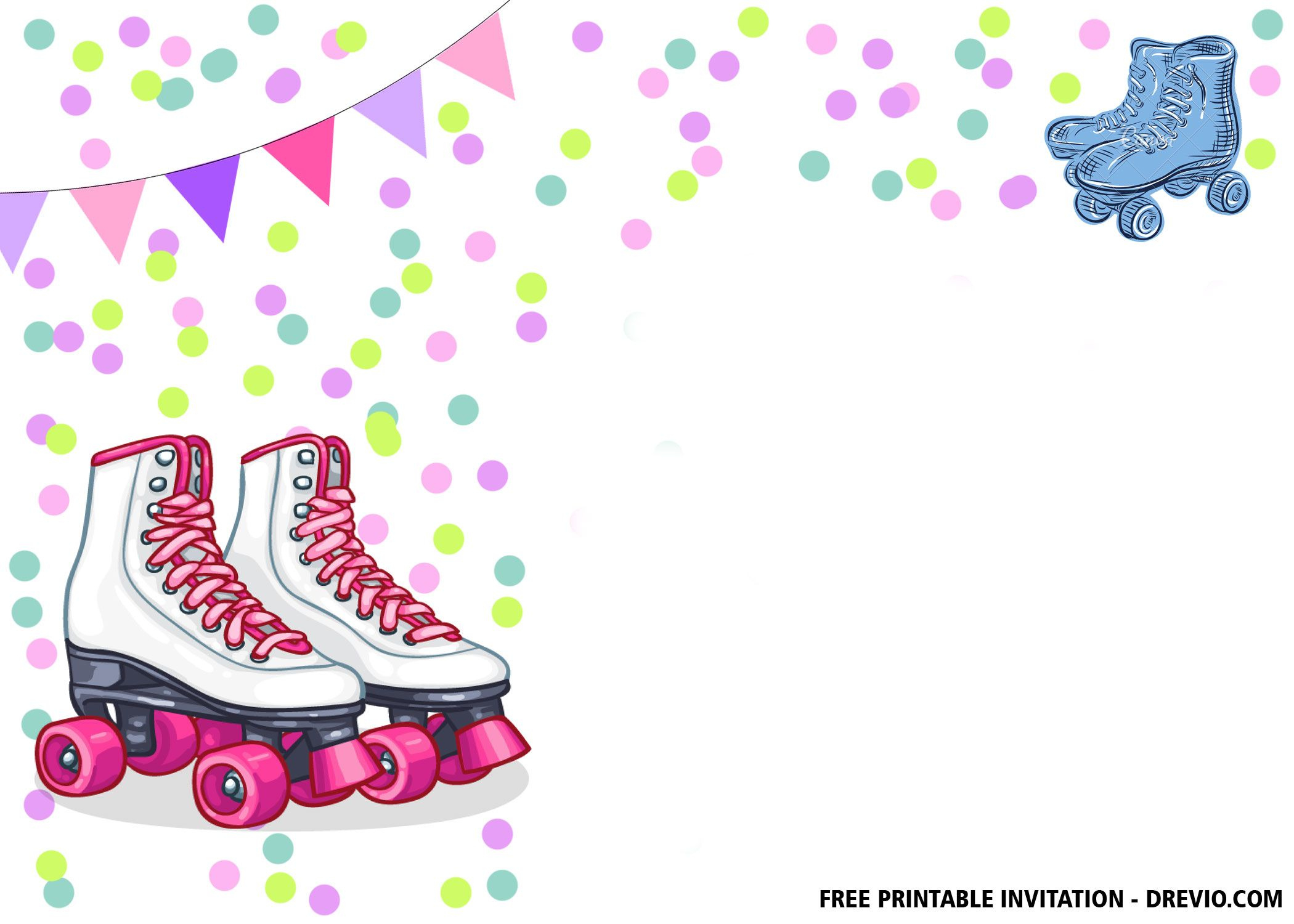 Free Printable Roller Skates Invitation Templates | Roller Skating intended for Free Printable Roller Skate Template