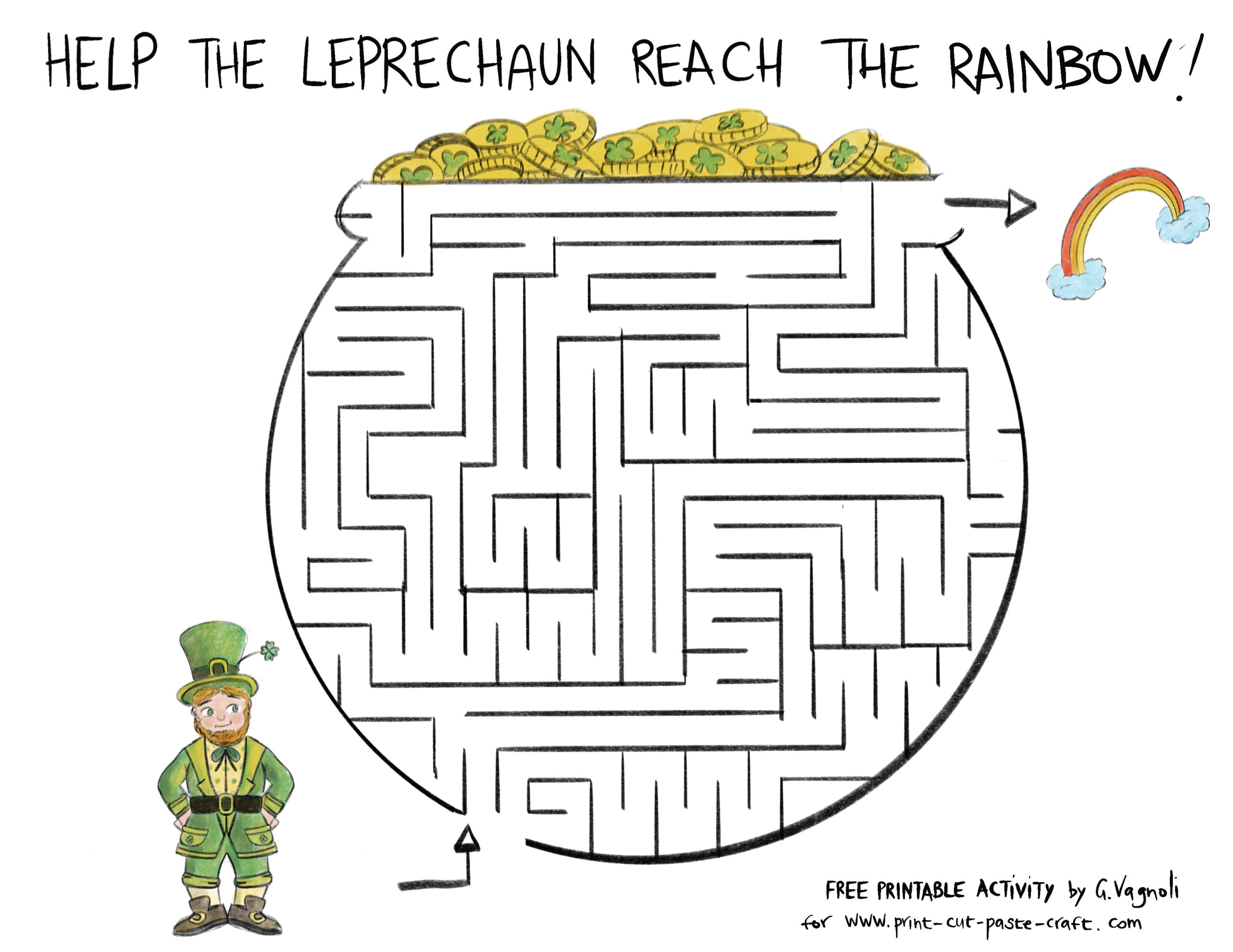 Free Printable Saint Patrick&amp;#039;S Day Maze! | Print, Cut, Paste, Craft! for Free Printable St Patrick&amp;#039;S Day Mazes