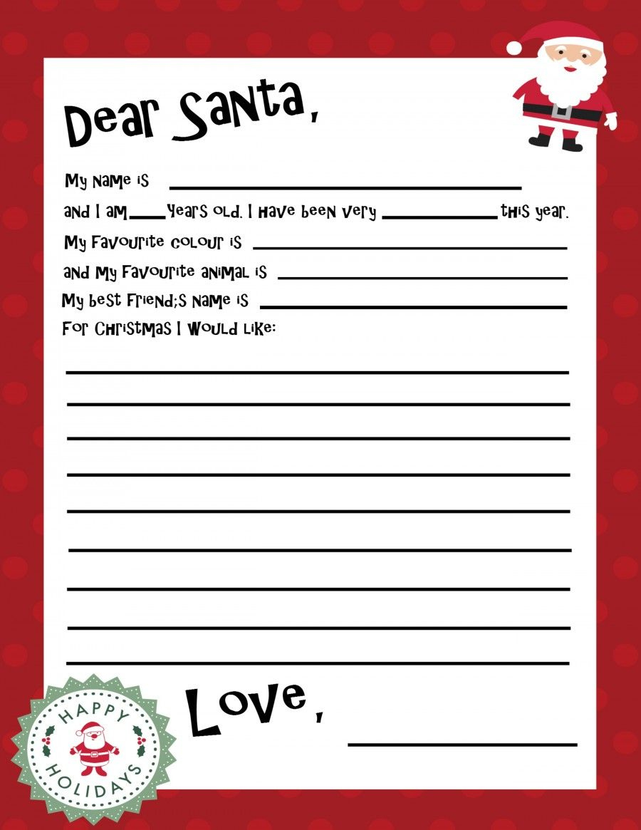 Free Printable Santa Letter Template - Start A Fun New Christmas throughout Free Printable Santa Letter Paper