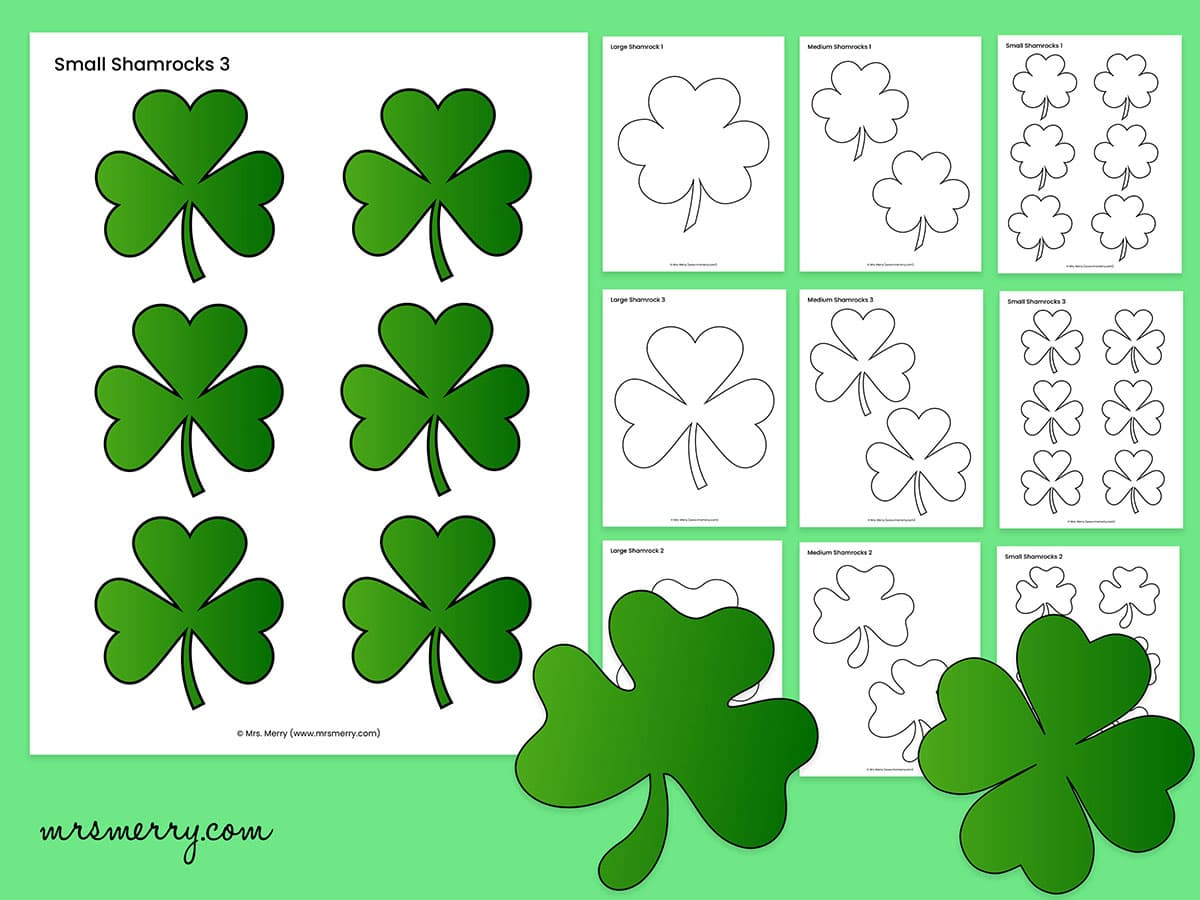 Free Printable Shamrock Templates For Crafts | Mrs. Merry with regard to Free Printable Shamrock Cutouts