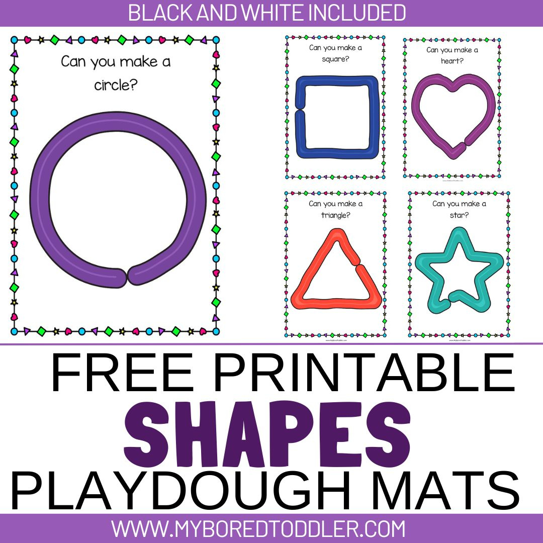 Free Printable Shapes Playdough Mats - My Bored Toddler intended for Free Printable Playdough Mats