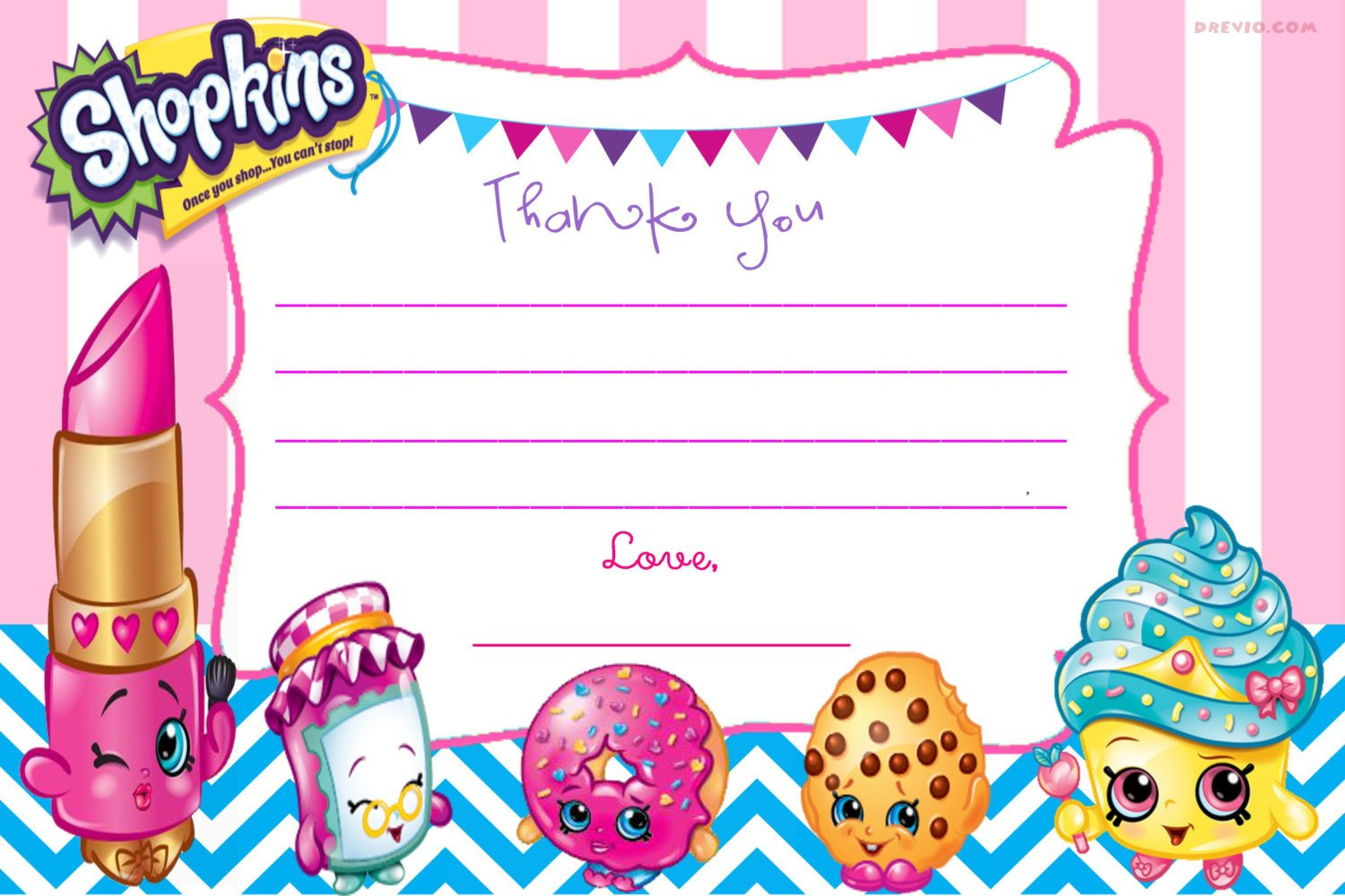 Free-Printable-Shopkins-Thank-You-Card-Template | Download for Shopkins Thank You Cards Free Printable