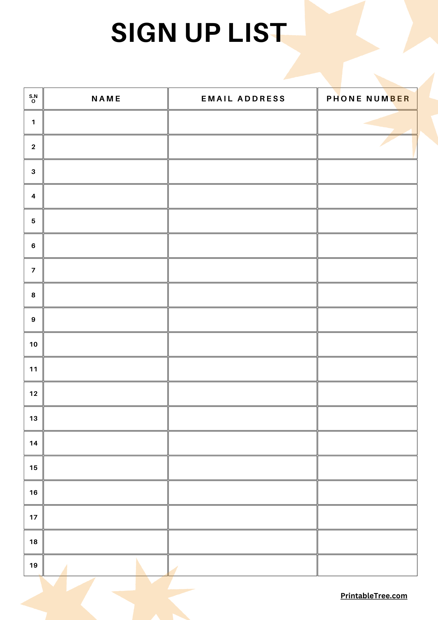 Free Printable Sign-Up And Sign-In Sheet Pdf Templates intended for Free Printable Sign Up Sheet