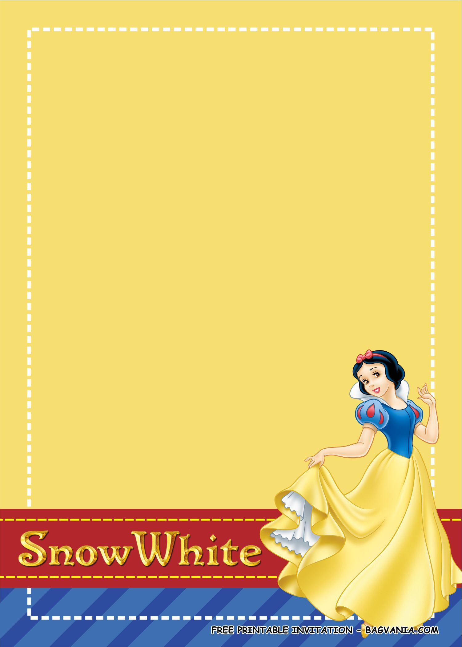 Free Printable Snow White Birthday Party Kits Template | Snow with regard to Snow White Invitations Free Printable