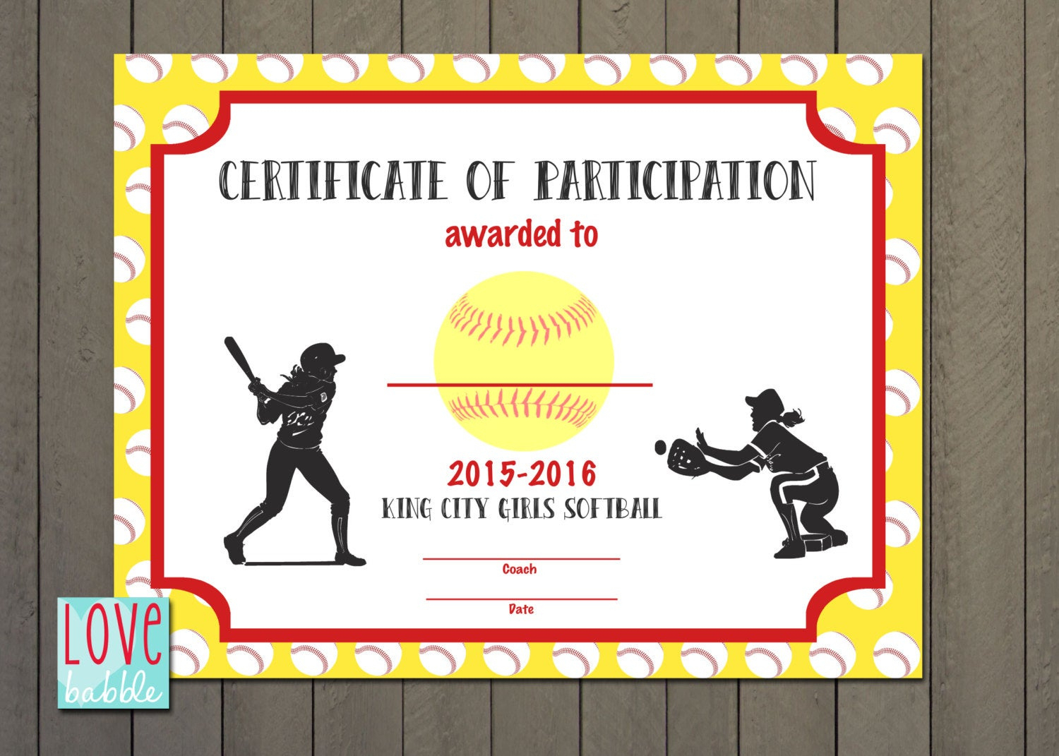 Free Printable Softball Certificate Template Free in Free Printable Softball Certificates