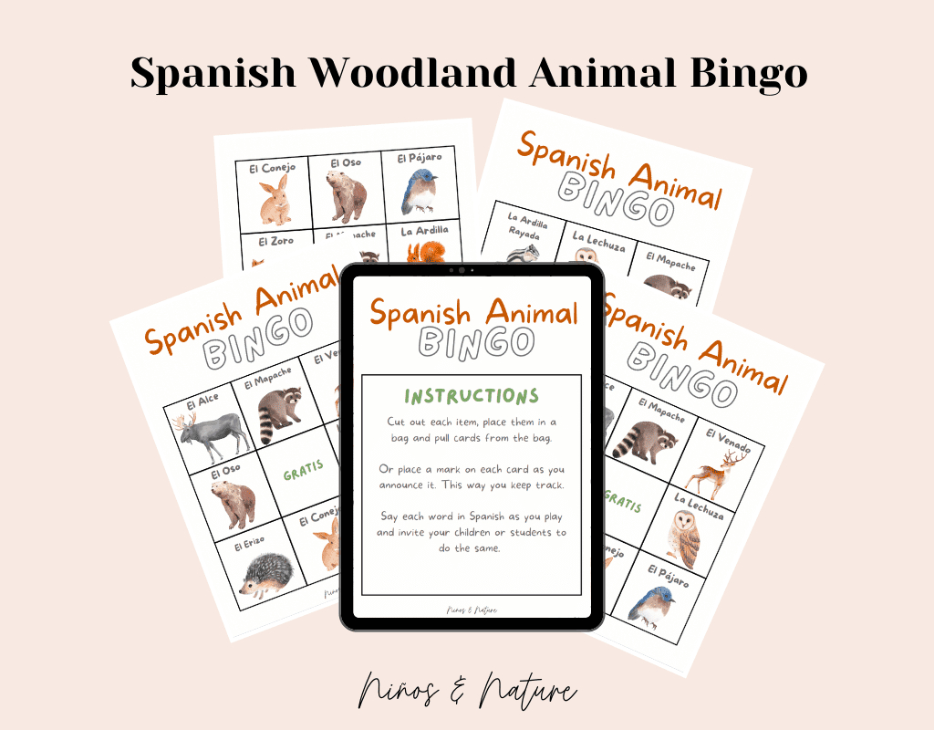 Free Printable Spanish Bingo Board - Learn Animals Names In intended for Free Printable Spanish Bingo Cards