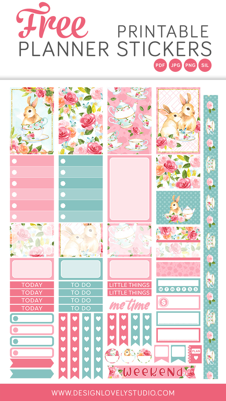 Free Printable Spring Planner Stickers — Design Lovely Studio for Free Printable Stickers