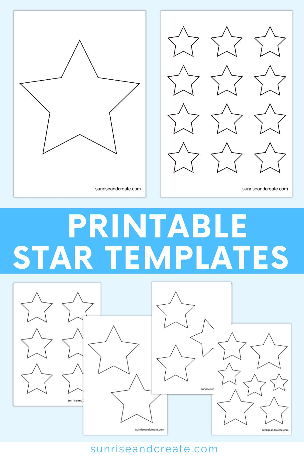 Free Printable Star Templates (Includes 7 Different Sizes) in Star Template Free Printable