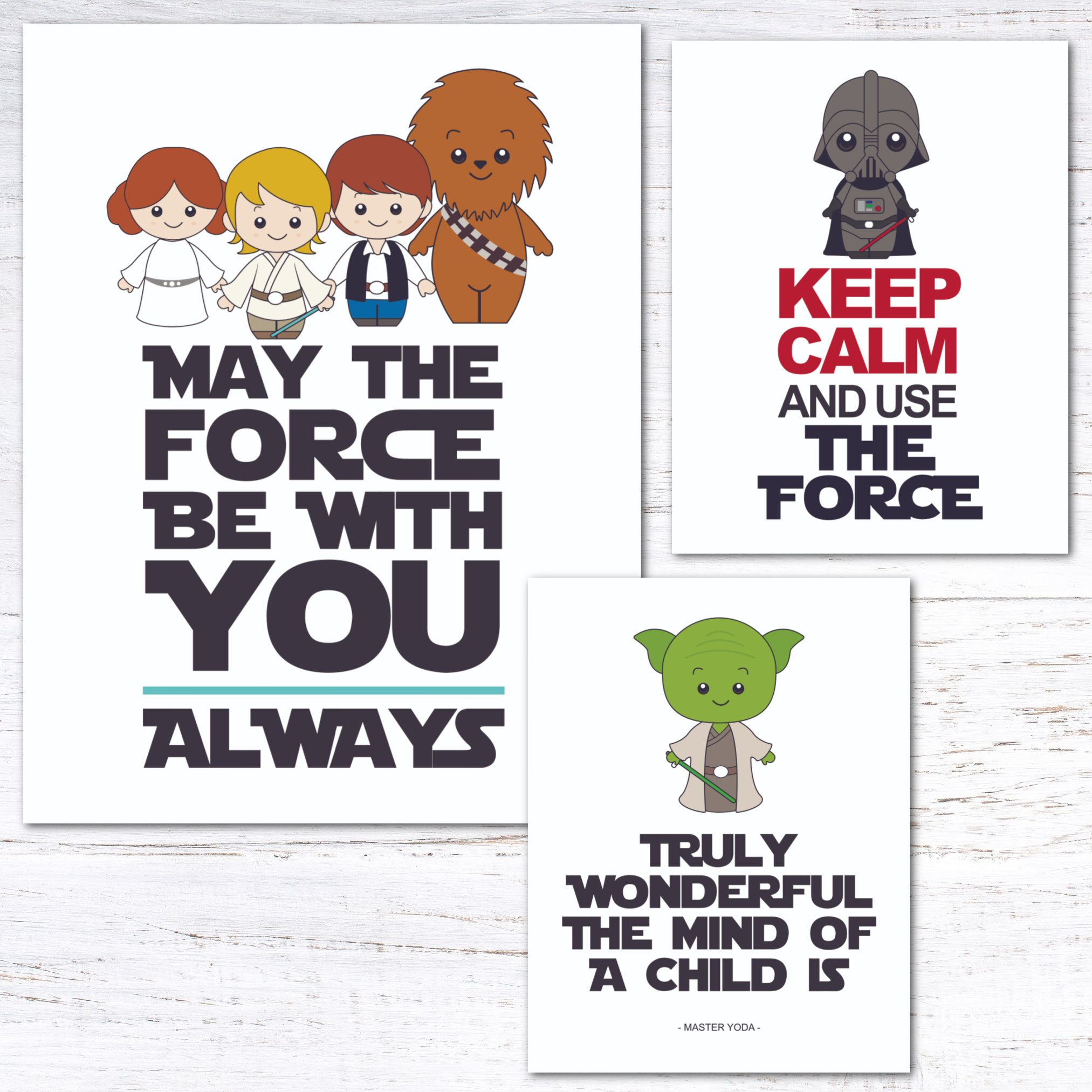 Free Printable Star Wars Themed Wall Art — Krafty Planner pertaining to May the Force Be With You Free Printable