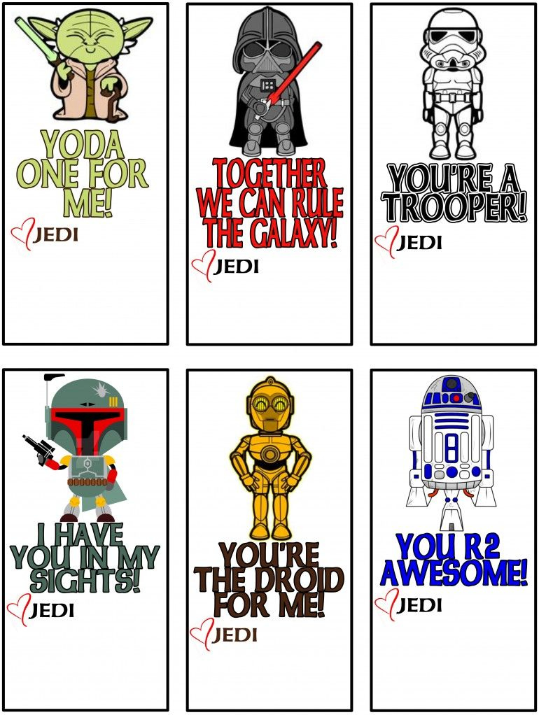 Free Printable Star Wars Valentines | Star Wars Valentines for Free Printable Lego Star Wars Valentines