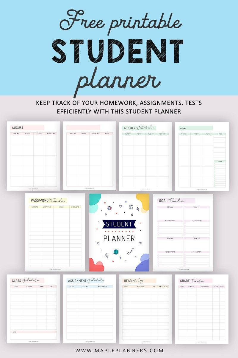 Free Printable Student Planner | Keep Track Of School Activities inside Student Planner Template Free Printable