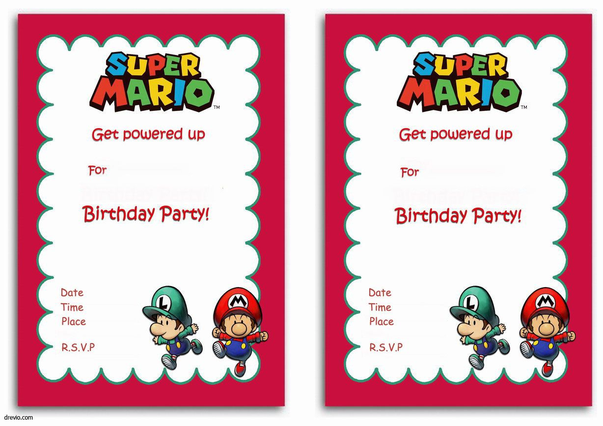 Free Printable Super Mario Bros Invitation Template | Birthday intended for Free Printable Super Mario Bros Invitations