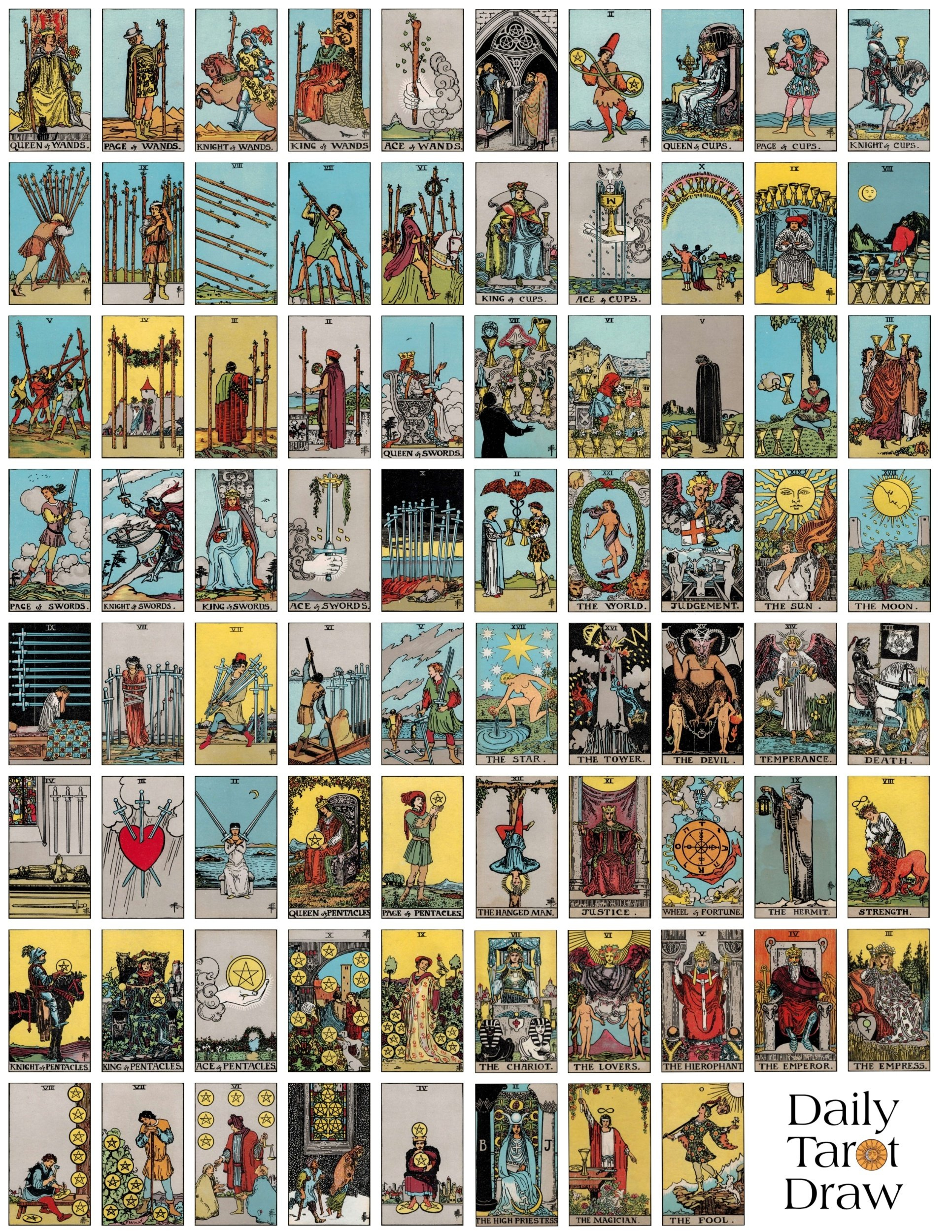 Free Printable Tarot Cards — Daily Tarot Draw for Free Printable Tarot Cards