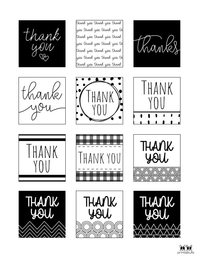 Free Printable Thank You Tags - 300 Tags | Printabulls in Thank You for Coming Free Printable Tags