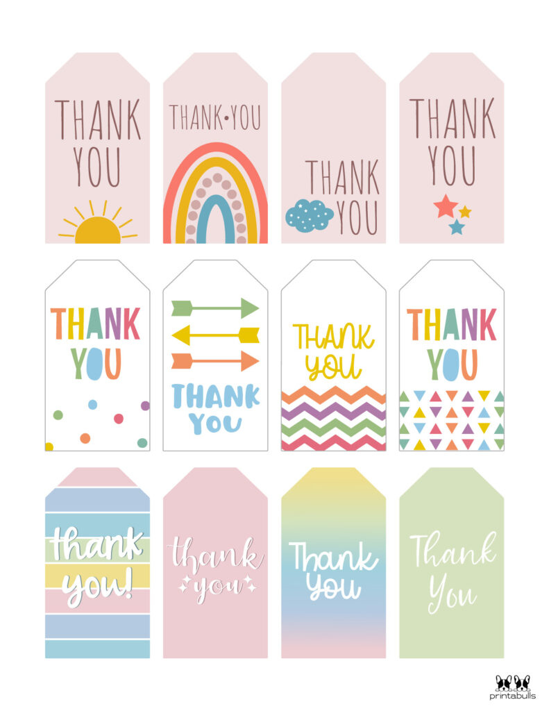 Free Printable Thank You Tags - 300 Tags | Printabulls throughout Free Printable Thank You for Coming to My Party Tags