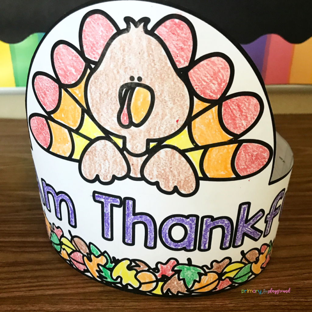 Free Printable Thankful Turkey Hat - Primary Playground intended for Free Printable Thanksgiving Hats