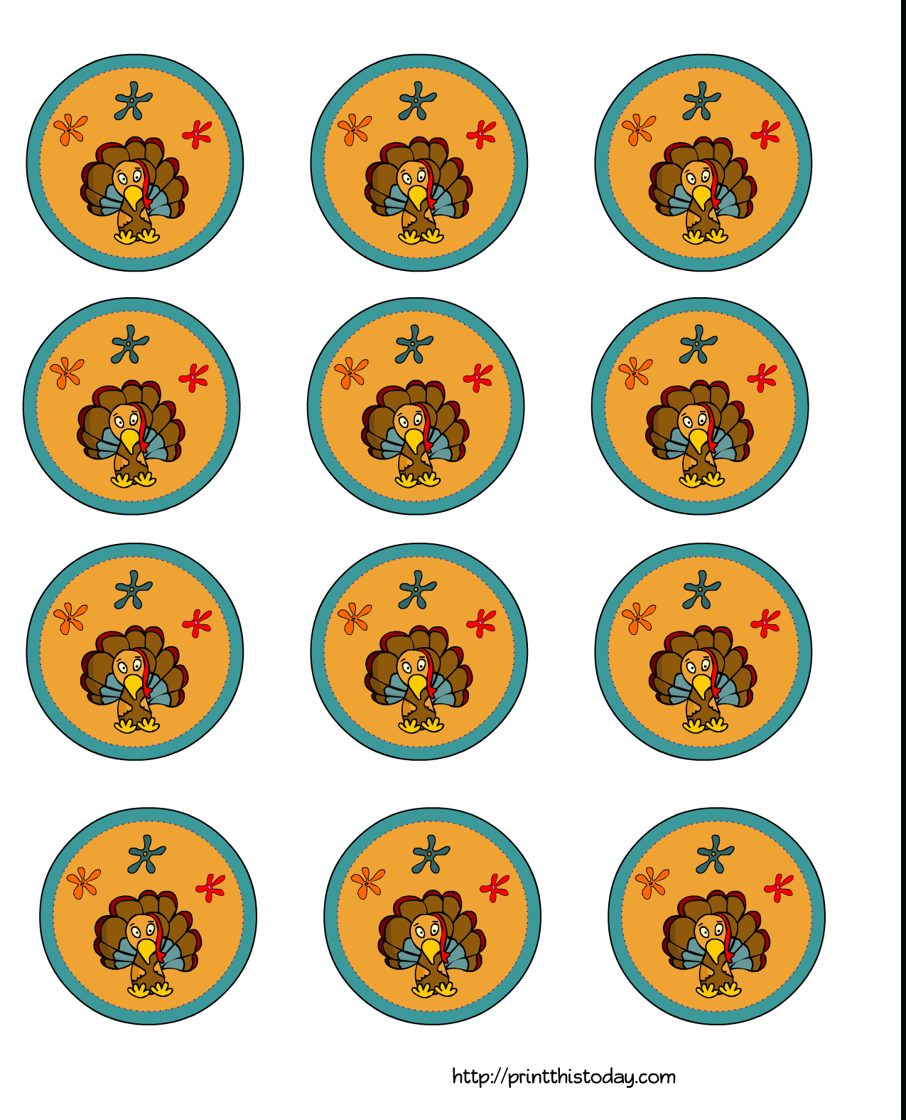 Free Printable Thanksgiving Cupcake Toppers with Thanksgiving Cupcake Toppers Printable Free