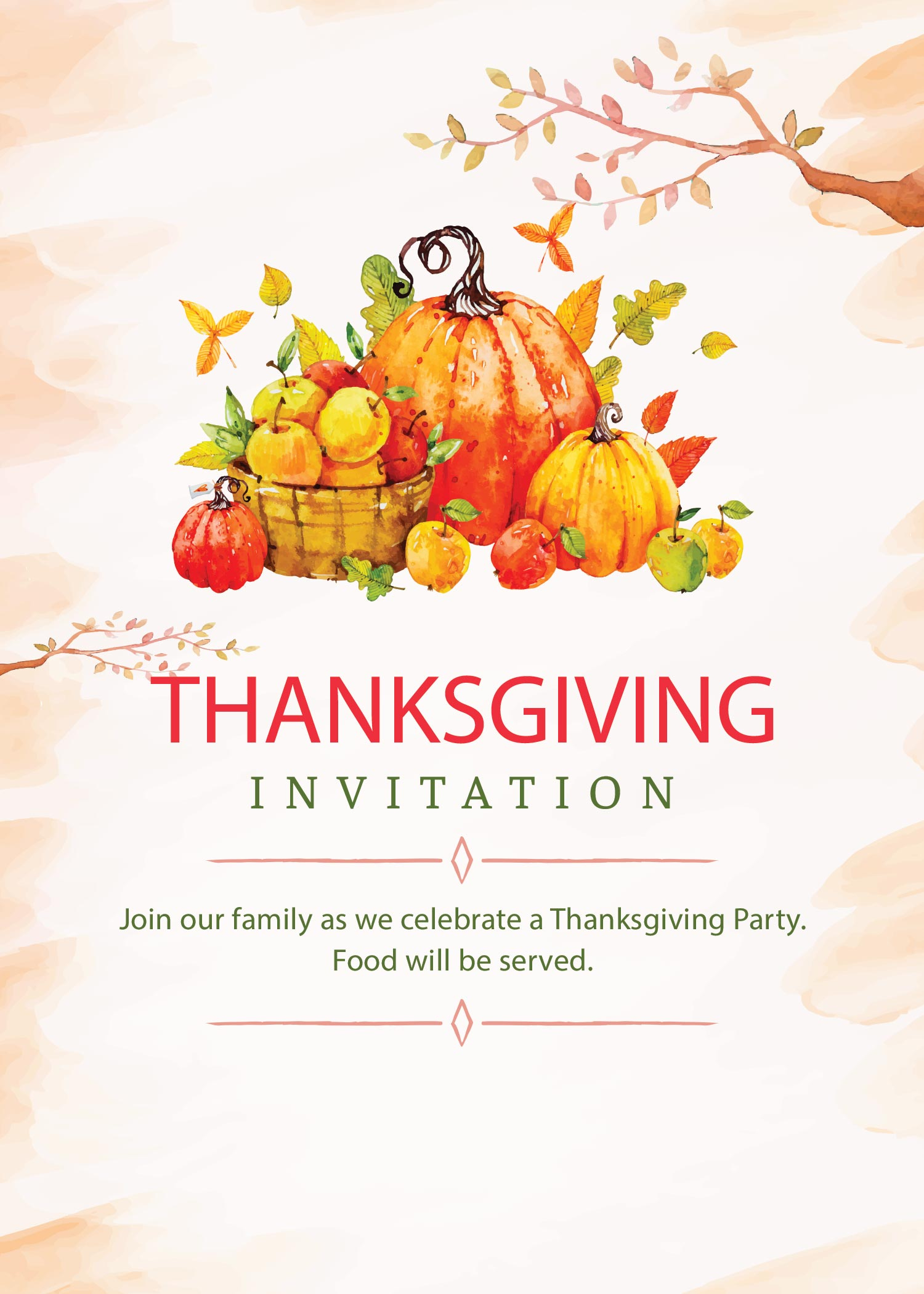 Free Printable Thanksgiving Invitations: Editable Or Print As Is! inside Free Printable Thanksgiving Invitation Templates