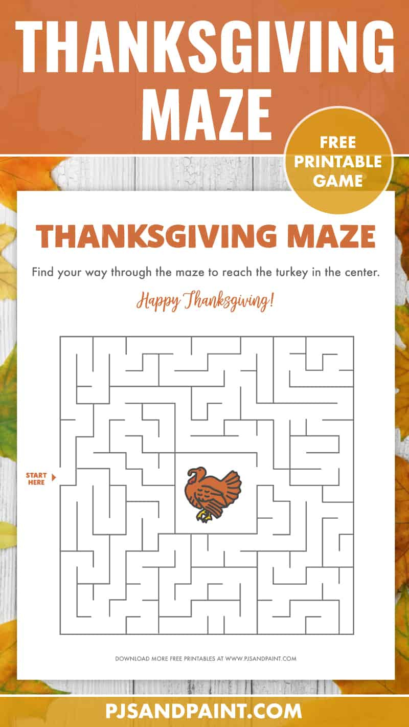 Free Printable Thanksgiving Maze - Thanksgiving Games And Activities throughout Free Printable Thanksgiving Games for Adults