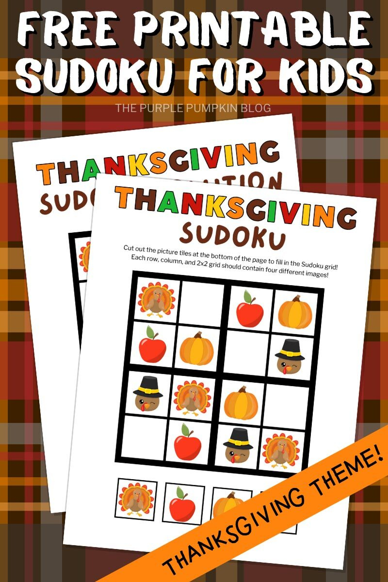 Free Printable Thanksgiving Sudoku Puzzles For Kids! with regard to Free Printable Sud