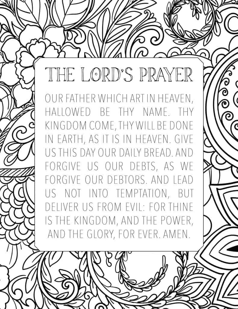 Free Printable The Lord'S Prayer Coloring Page - My Printable Faith with Free Printable Lord&amp;#039;s Prayer Coloring Pages