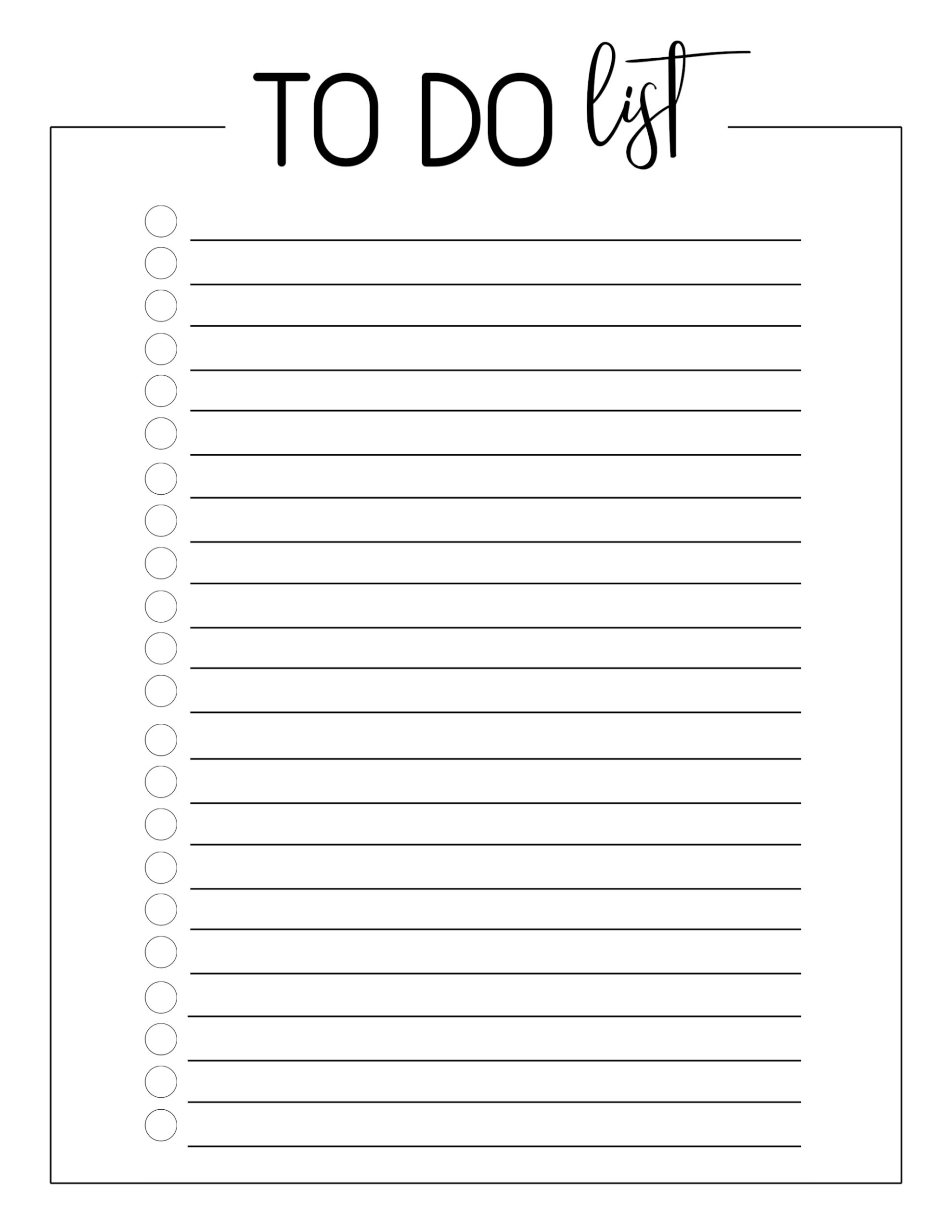 Free Printable To Do Checklist Template - Paper Trail Design for Printable Checklist Template Free