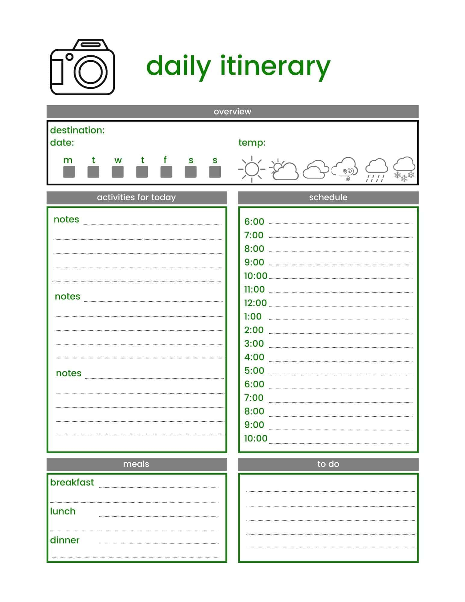 Free Printable Travel Planner - This Big Adventure regarding Free Printable Trip Planner