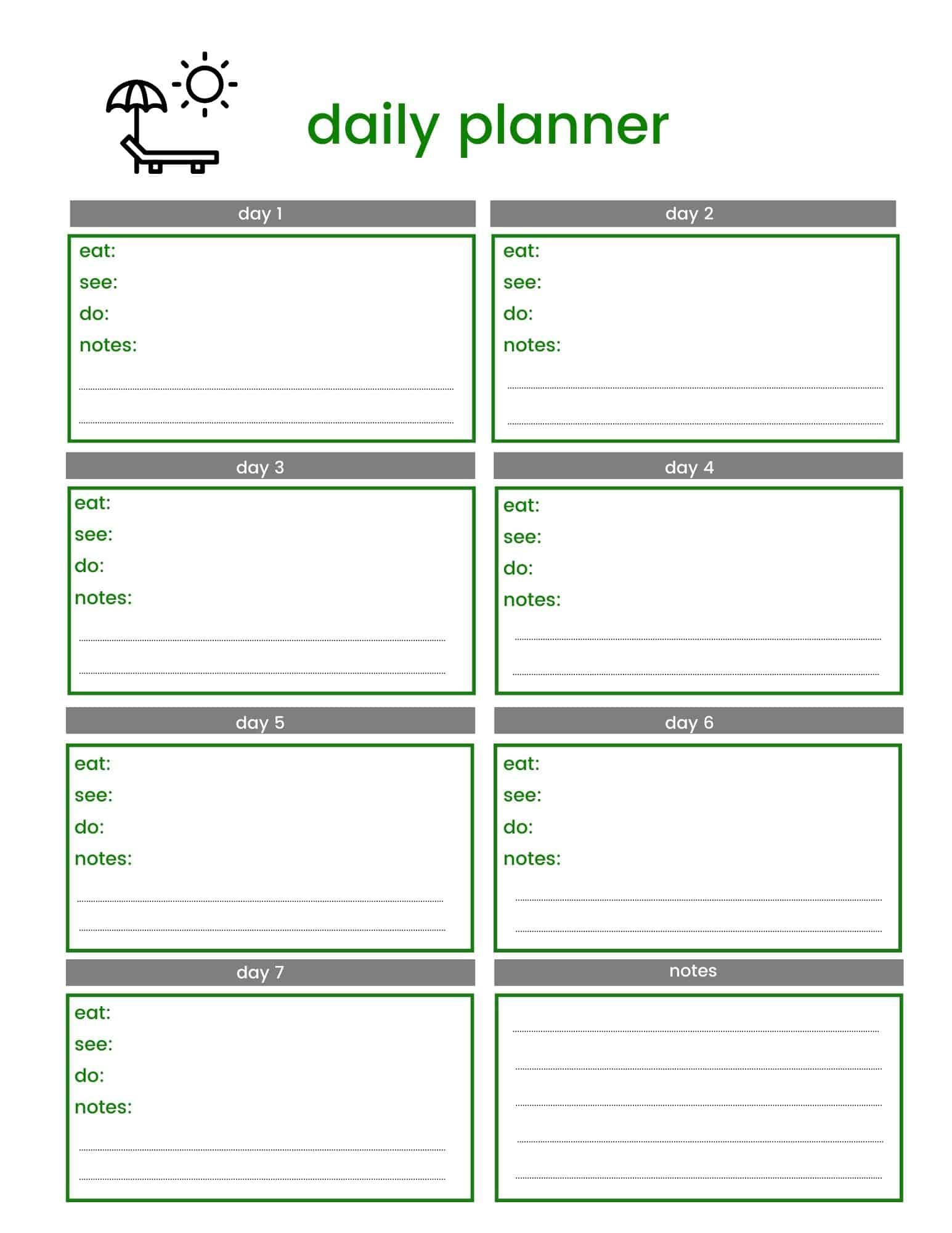 Free Printable Travel Planner - This Big Adventure throughout Free Printable Trip Planner