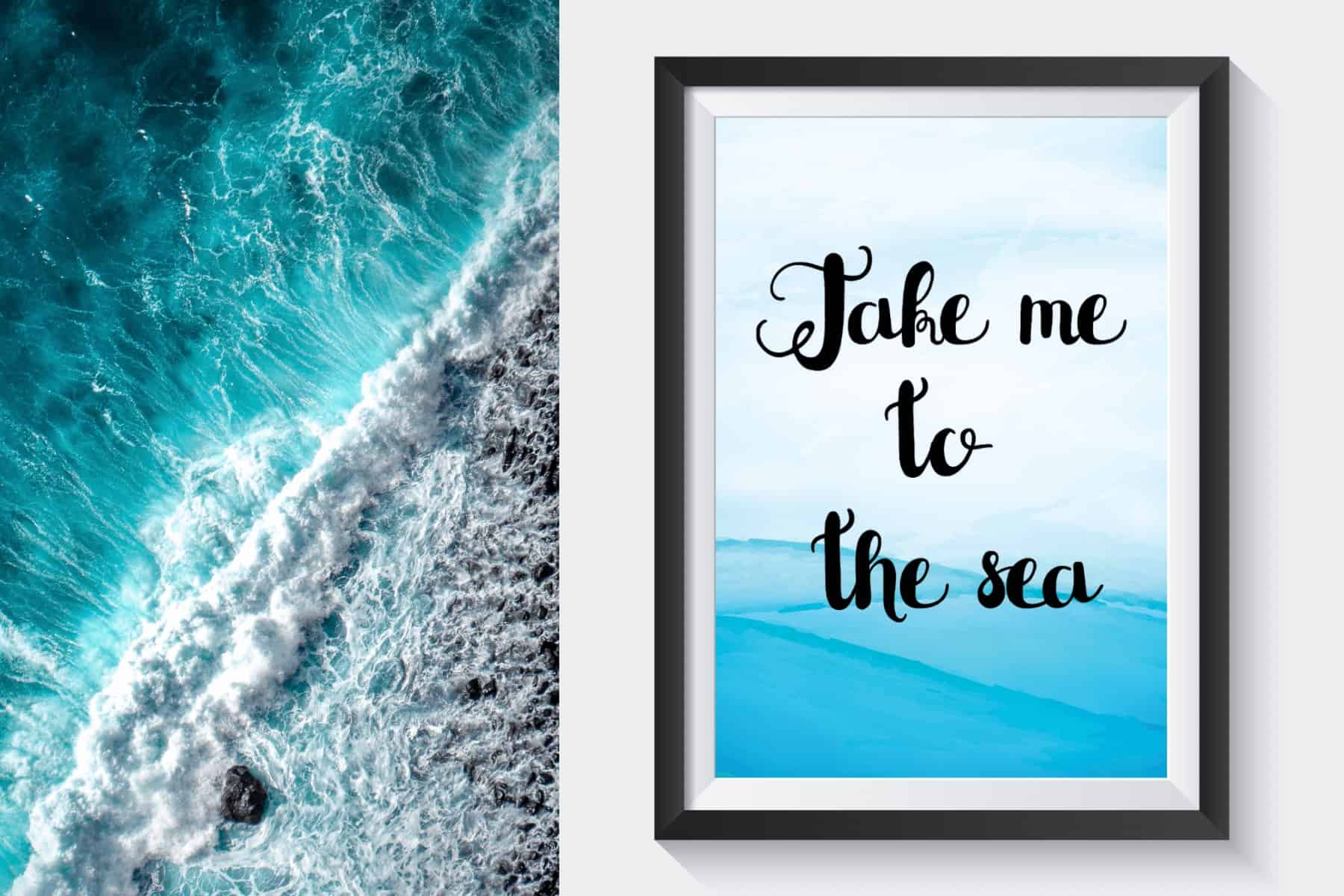 Free Printable Travel Wall Art - Take Me To The Sea - Beach Inspired throughout Free Printable Beach Pictures