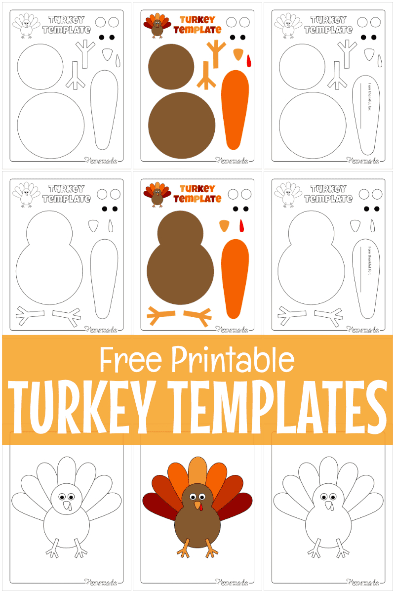 Free Printable Turkey Templates For Thanksgiving Crafts in Free Printable Turkey Craft