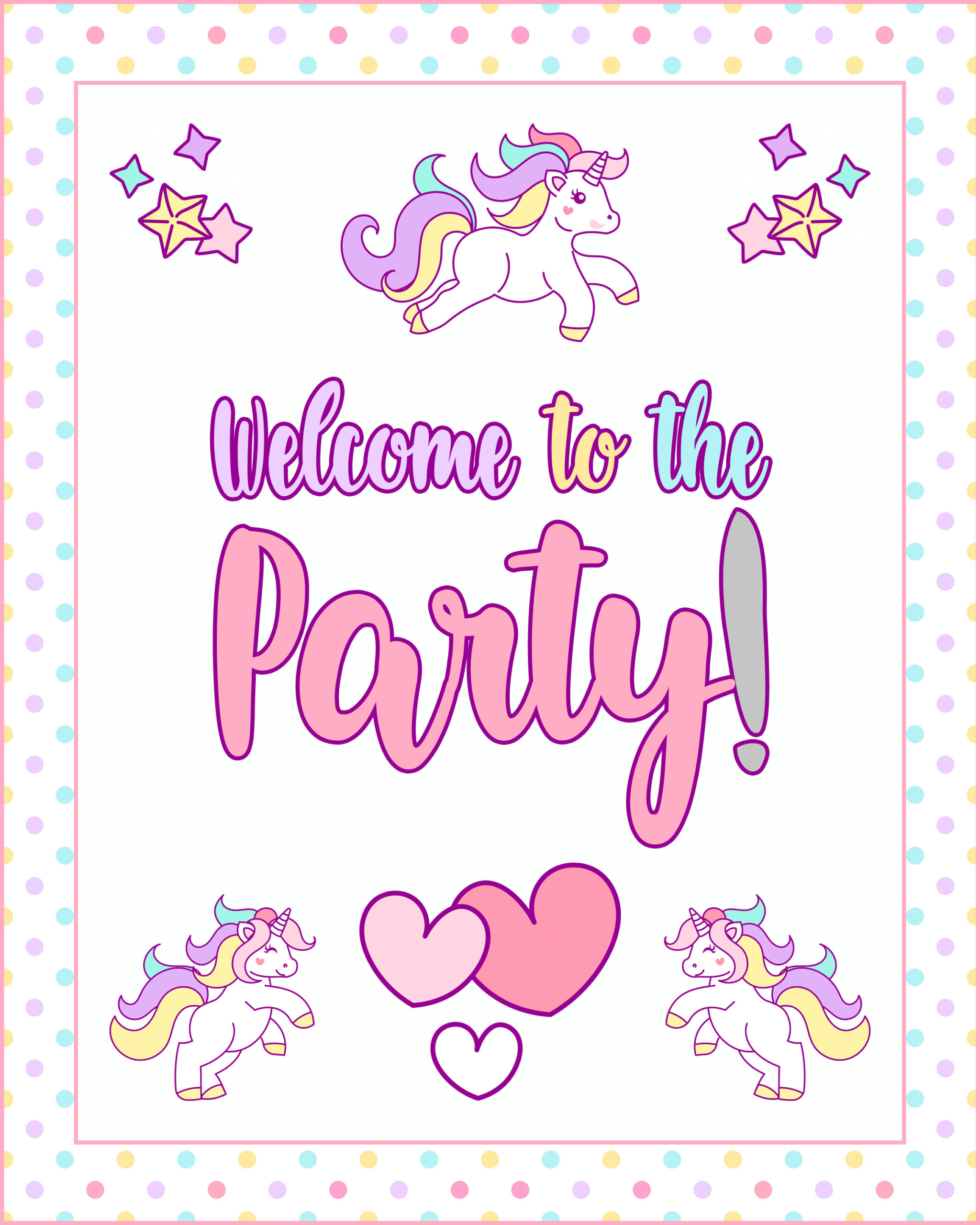 Free Printable Unicorn Party Decorations Pack - The Cottage Market within Free Unicorn Birthday Printables