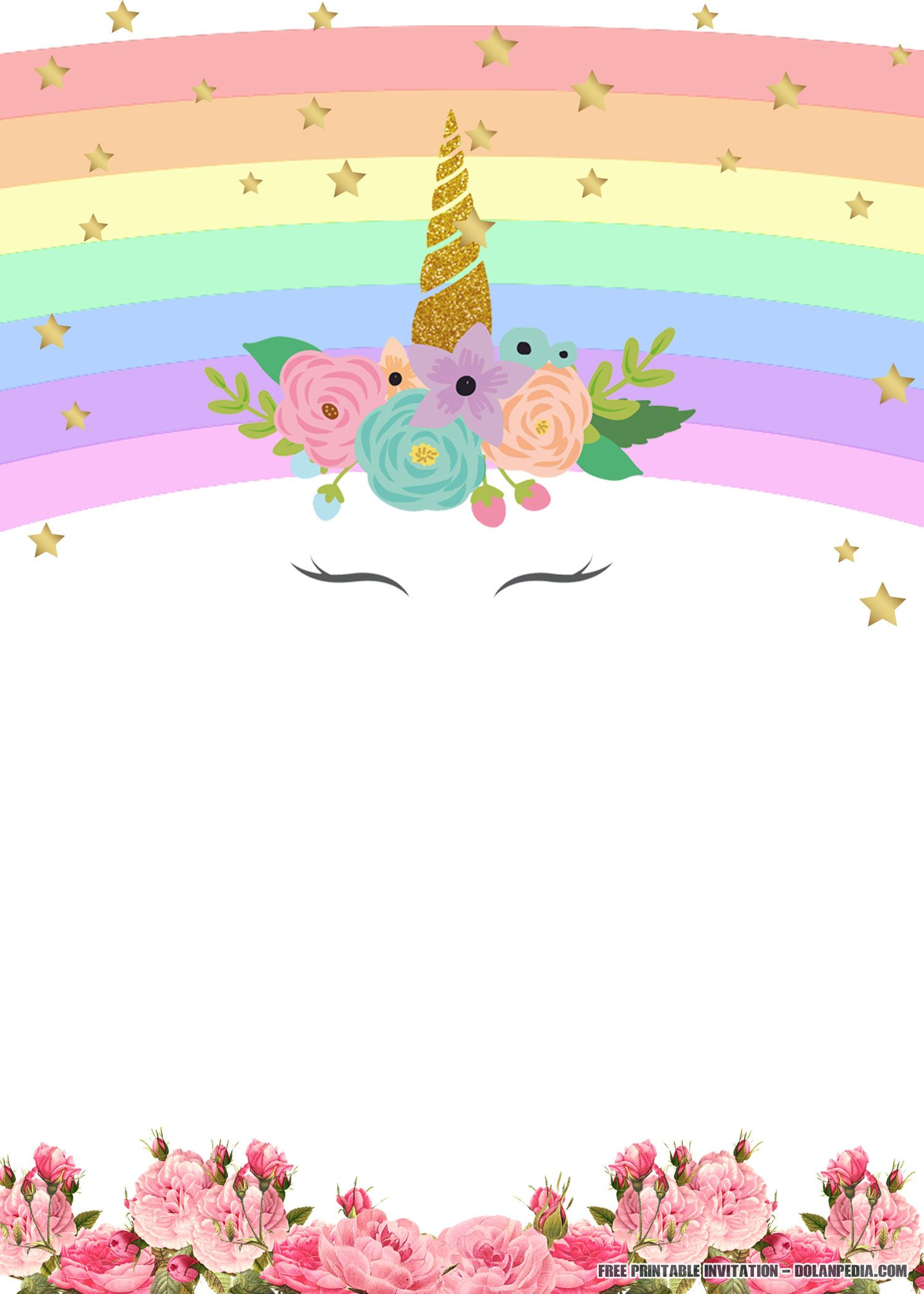 Free Printable Unicorn Rainbow Invitation Template | Unicorn inside Free Printable Unicorn Invitations