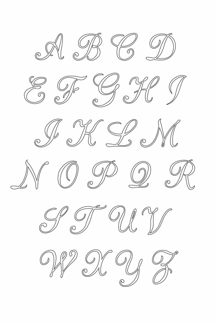 Free Printable Uppercase Calligraphy Letters Set inside Free Printable Calligraphy Letter Stencils