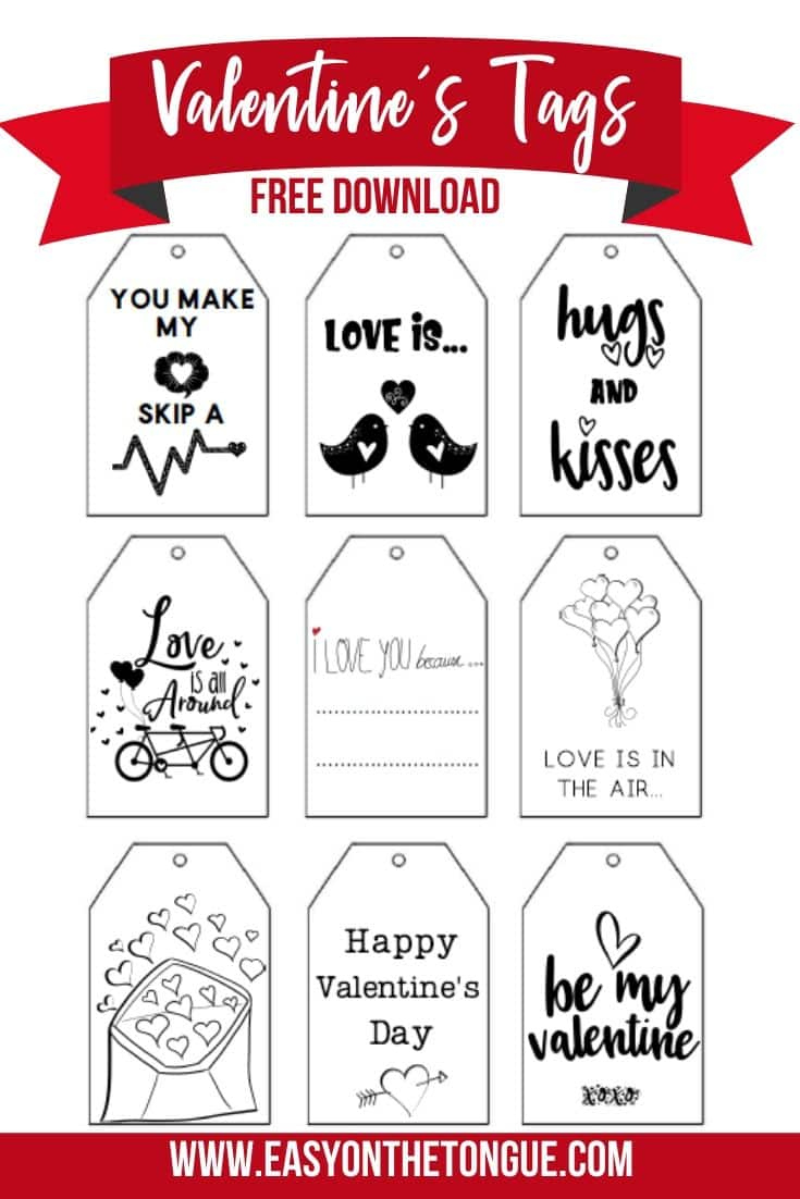 Free Printable Valentines Gift Tags regarding Free Printable Valentine Tags