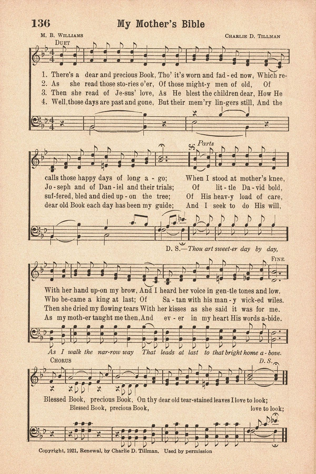 Free Printable Vintage Hymns About Mothers | Hymn Sheet Music throughout Free Printable Lyrics To Christian Songs