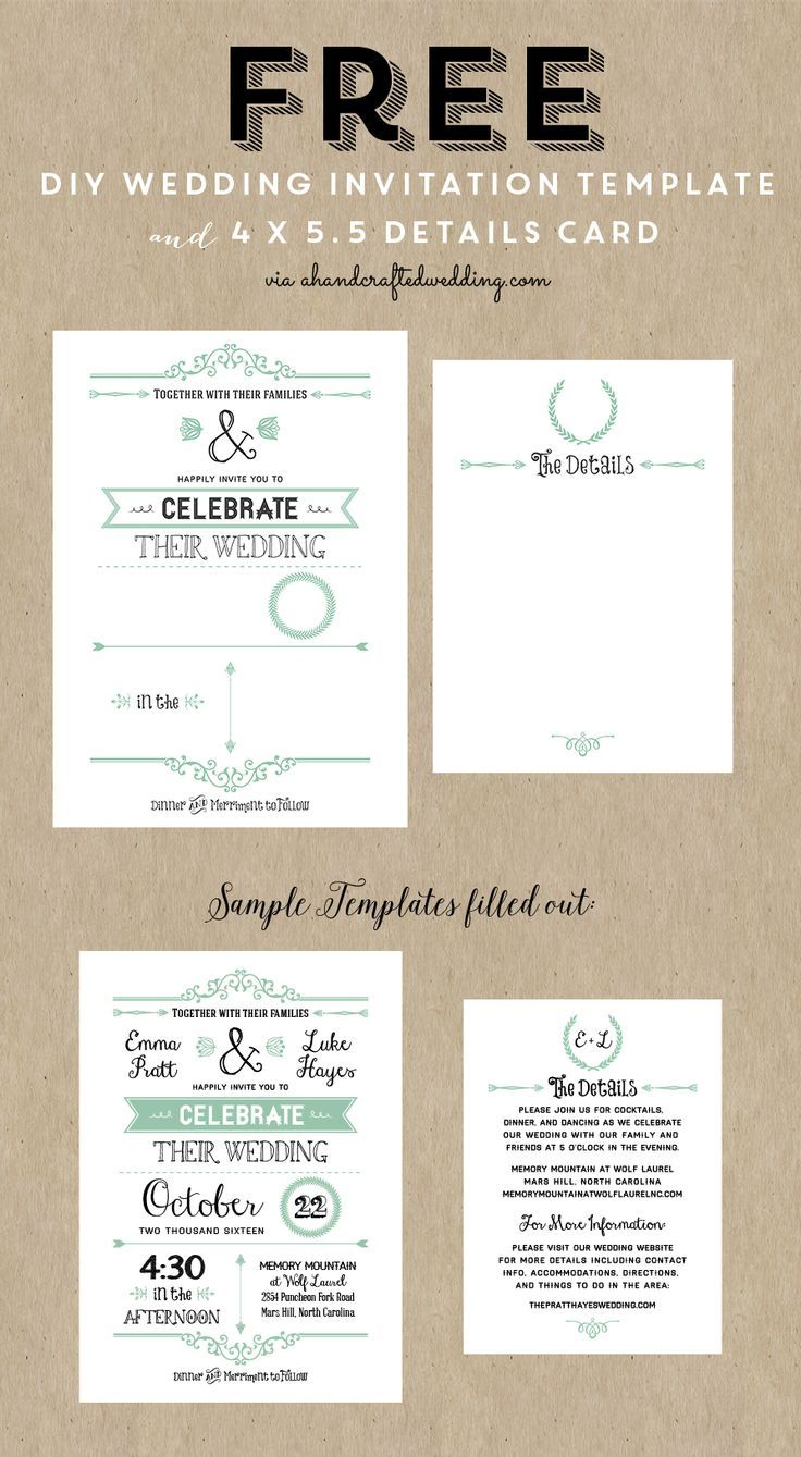 Free Printable Wedding Invitation Template | Diy Wedding regarding Free Printable Wedding Invitation Templates